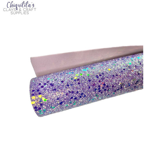 Bow Craft Supplies: Solid Purple Sparkle - Chunky Glitter Sheet