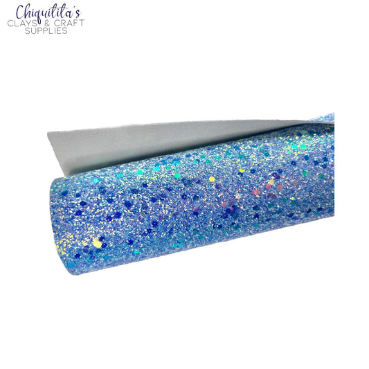 Bow Craft Supplies: Solid Dark Blue Sparkle - Chunky Glitter Sheet