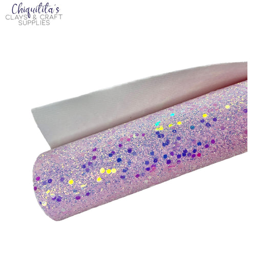 Bow Craft Supplies: Solid Pastel Pink Sparkle - Chunky Glitter Sheet