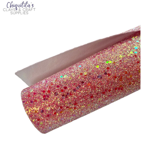 Bow Craft Supplies: Solid Red Sparkle - Chunky Glitter Sheet
