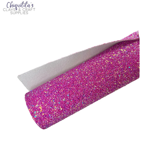 Bow Craft Supplies: Fuscia Crystallised Sugar Edition - Chunky Glitter Sheet