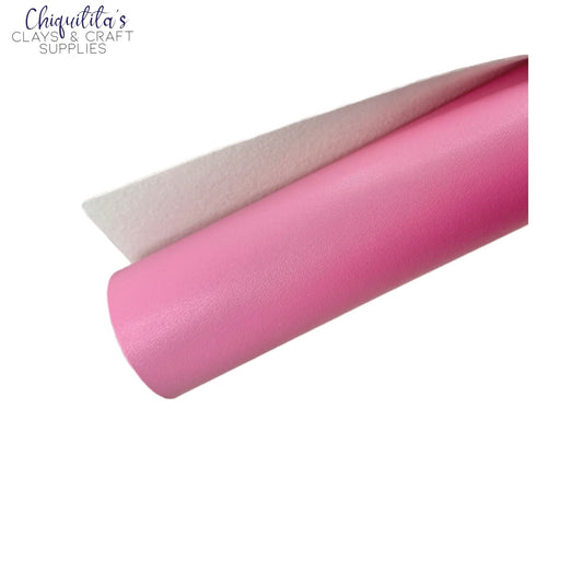 Bow Craft Supplies:  Rose Pink - Smooth Faux Leather Sheet