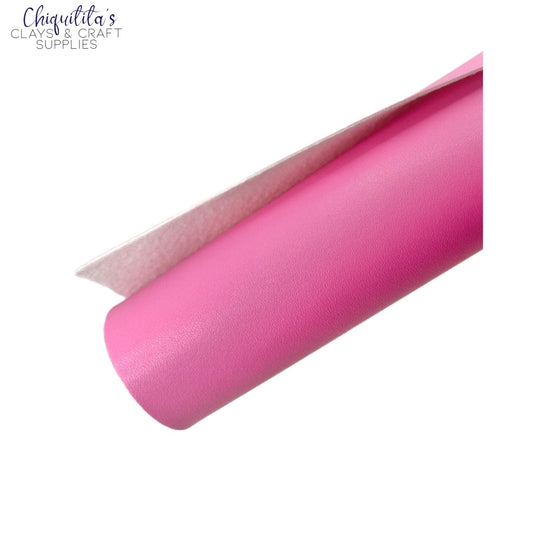 Bow Craft Supplies: Bubblegum Pink - Smooth Faux Leather Sheet