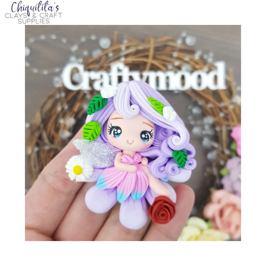Clay Embellishments: Exclusive - Purple Flower Fairy