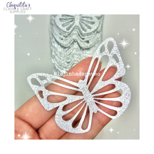 Clay Craft Supplies: Aline Pavao - Butterfly Wings - Silver (B) 5 Pack