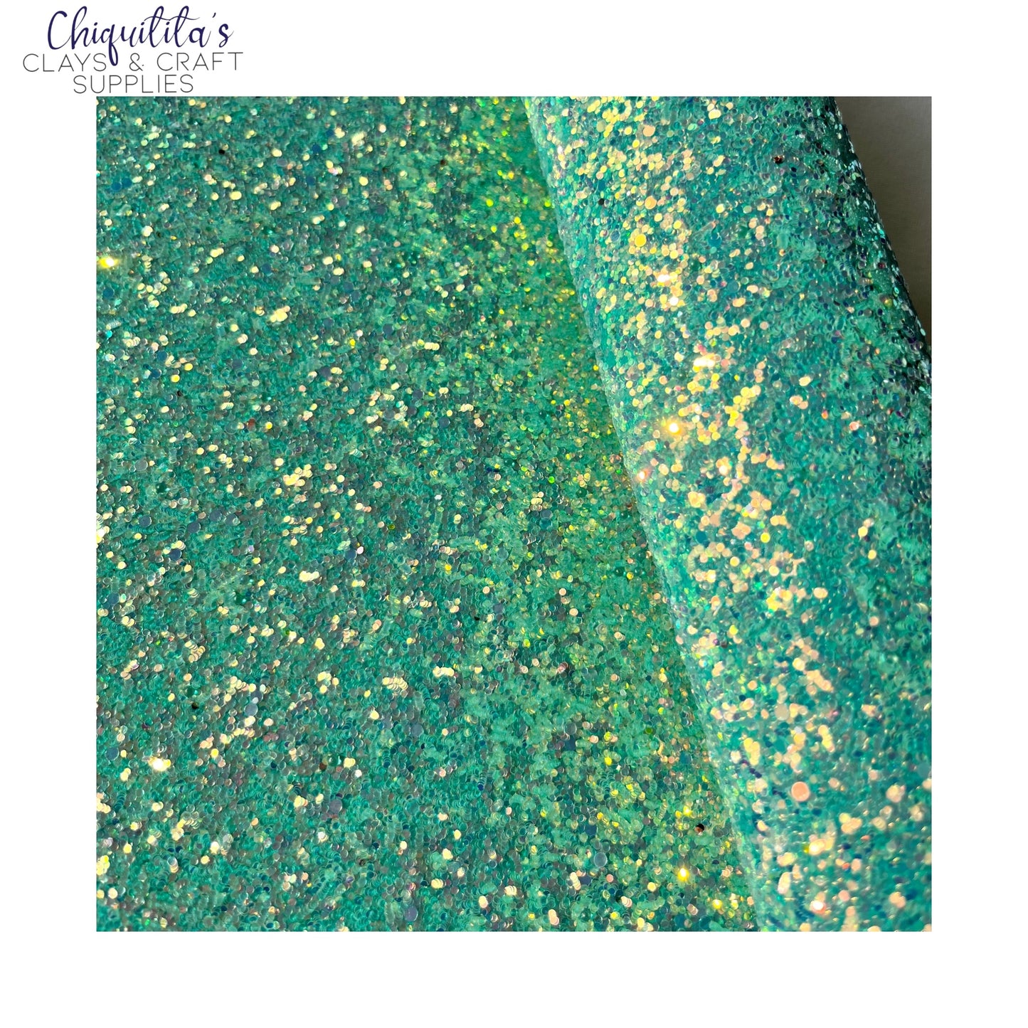 Bow Craft Supplies: Emerald Droplets Edition- Chunky Glitter Sheet