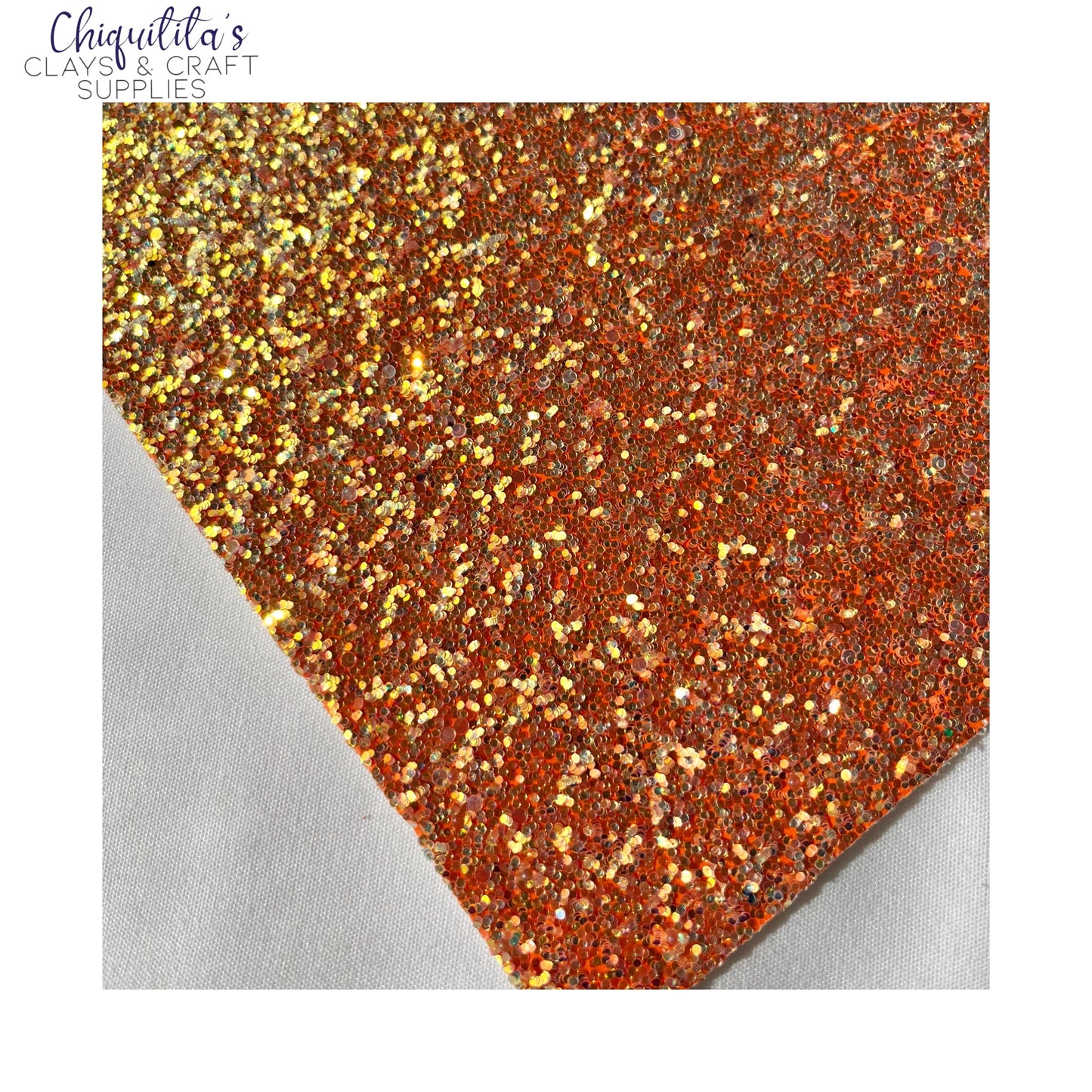 Bow Craft Supplies: Tangerine Droplets Edition- Chunky Glitter Sheet