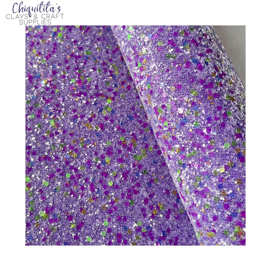Bow Craft Supplies: Purple & Colourful Confetti - Chunky Glitter Sheet