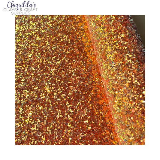 Bow Craft Supplies: Tangerine Droplets Edition- Chunky Glitter Sheet