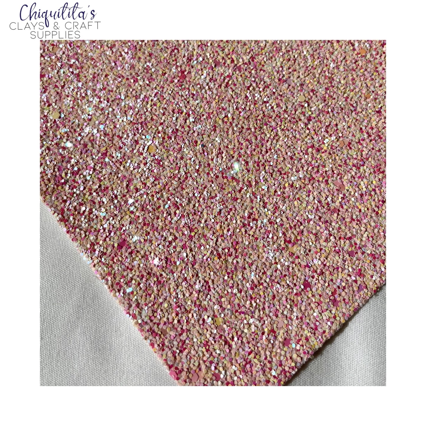 Bow Craft Supplies: Blush Pink - Fine Glitter Sheet